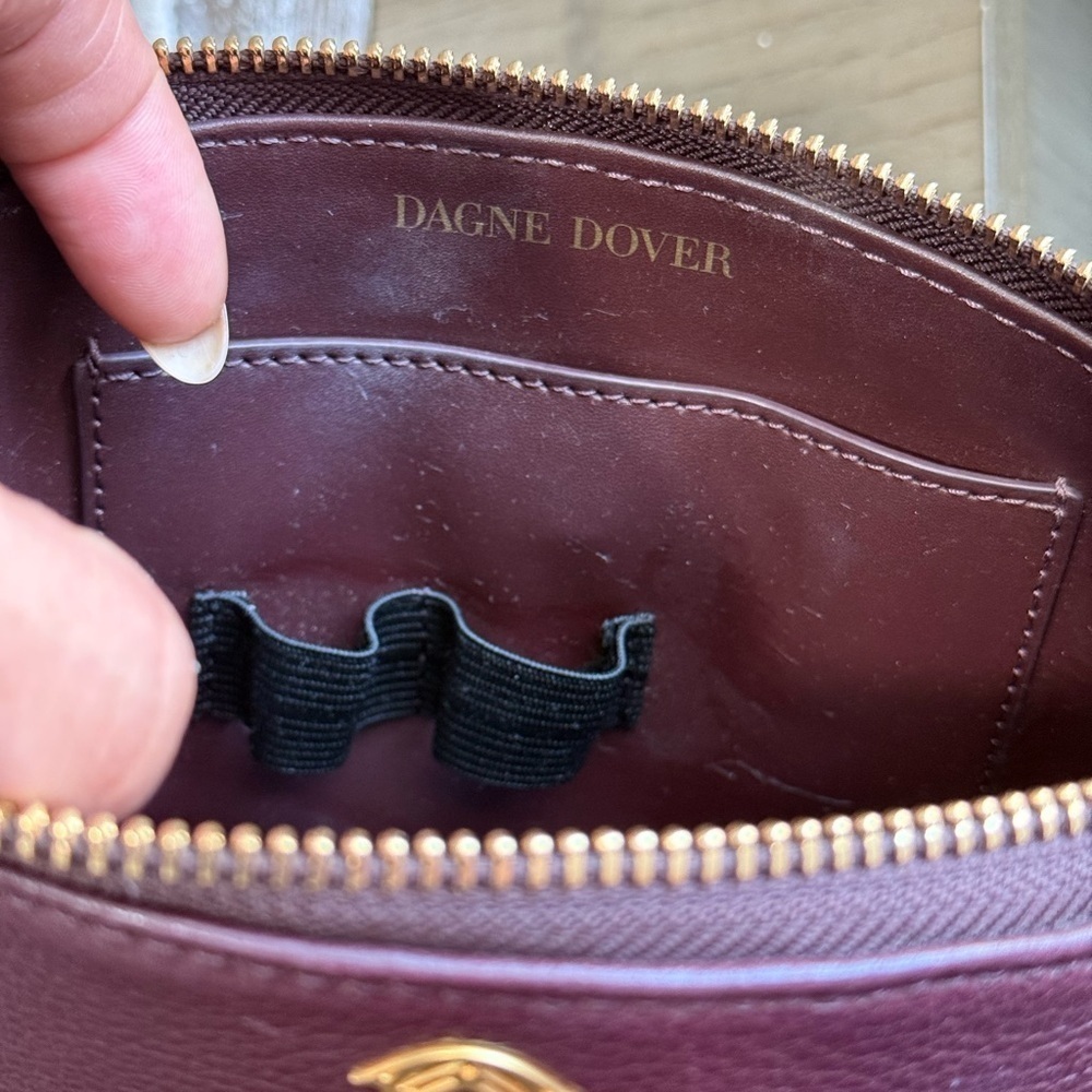 Dagne dover Elegant Burgundy Leather Clutch - Picture 11 of 11